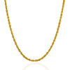 3.0mm 14k Yellow Gold Solid Diamond Cut Rope Chain